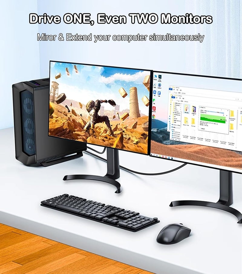 AKWOR كابل DisplayPort إلى VGA بطول 6 أقدام / عبوة 2 ، محول Display Port DP إلى VGA ، كابل فيديو 1080P@60Hz من اللابتوب / الكمبيوتر (DP) إلى الشاشة / البروجيكتور (VGA) ، غير ثنائي الاتجاه ، غير مخصص لـ HDMI أو USB - Image 4